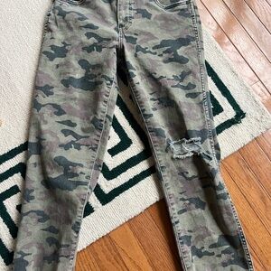 Kut From The Kloth Camo Reese Fab Ab Ripped High Waist Jeans